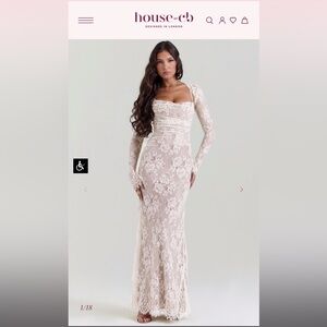 Elegant Cream Lace Dress House of CB Artemis Vintage Cream Lace Maxi Dress